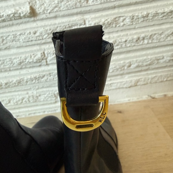 Lauren Ralph Lauren Mckenzie leather boots black minimalist classic timeless 7.5 - Picture 4 of 10